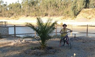 Biking around the lake
